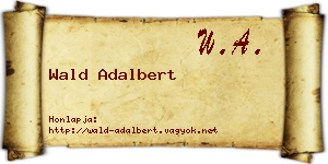 Wald Adalbert névjegykártya